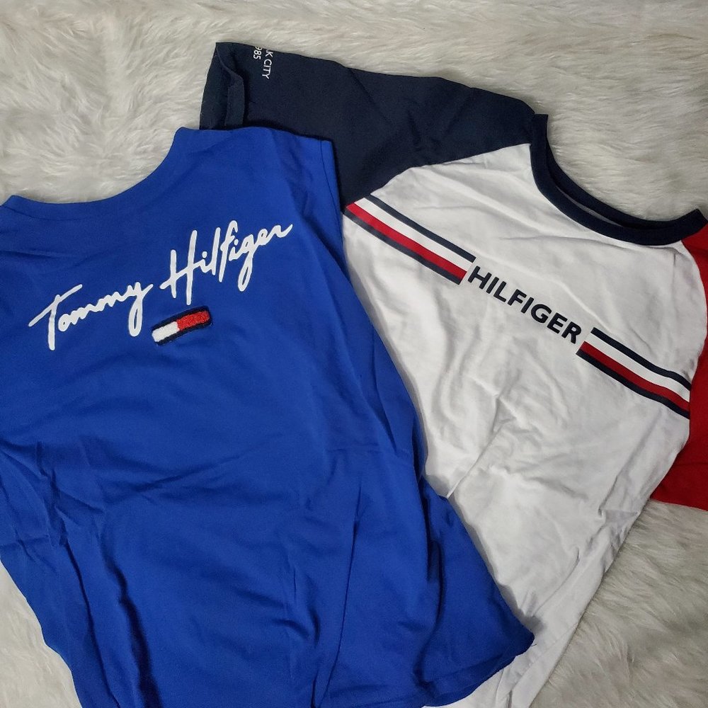 Tommy Hilfiger Color Block Classic Logo Short Sleeve Tee Bundle, M
